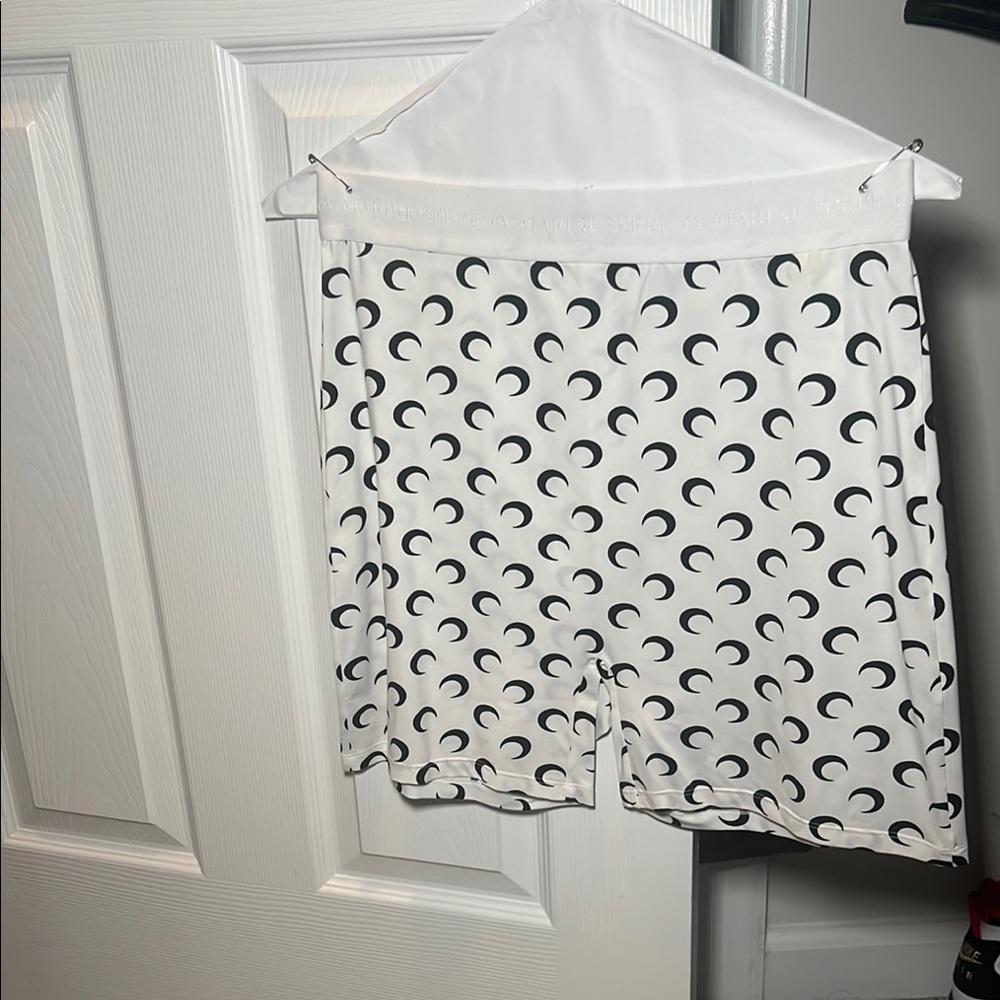 Marine Serre Stylish White and Black Patterned Women's Shorts